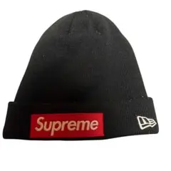 Supreme New Era ニット帽 ビーニー ブラック