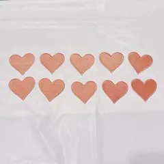 ハートパッチ ダークピンク アイロンで付ける パッチ 刺繍 アップリケ 10個