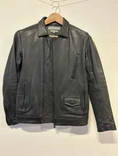タイムセール‼️ノンネイティブレザージャケッ トノーカラー　サイズ1 黒 RIDER BLOUSON COW LEATHER WITH WINDSTOPPER | nonnative(ノン