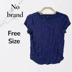 ネイビー クルーネック 半袖シャツ 青 Tシャツ ラウンド裾