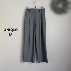 UNIQLO タックワイドパンツ　グレー　M◯464886