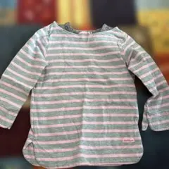 Hot Biscuits 長袖カットソー 90cm グレー/ピンク