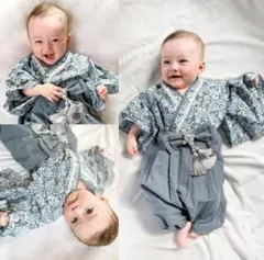 [regalo] ベビー 袴70～90cm ロンパース 男の子 和装