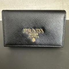 PRADA ブラック レザー カードケース