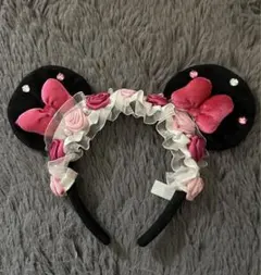 ミニー カチューシャ 花飾り付き