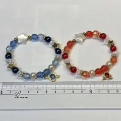 カラフルビーズブレスレット2個セット