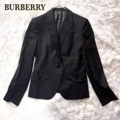 美品✨バーバリー L タキシード 裏地チェック テーラード ジャケット 黒