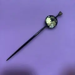 ゆ*S様 花柄　金箔装飾　黒いかんざし