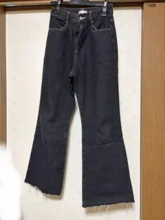 après jour mignon フレアパンツ ダークグレー