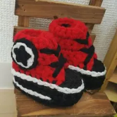 スニーカー風ベビーシューズ/red