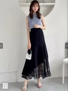 Sサイズ GRL シアーチェック柄アシンメトリースカート ask75