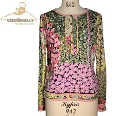 ☆ LEONARD レオナール シルク混 フラワー柄 長袖 トップス カットソー