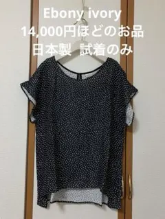 ☆試着のみ Ebony ivory ちりめん風生地変形ドット柄のサムネイル