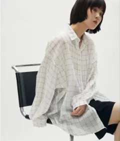 full/fill.エアリーチェックオーバーシャツ
