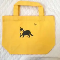 【新品】猫のミニトートバック　トムス　キャンパス生地　黄色のサムネイル