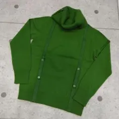 DECOSTER グリーン タートルネック ニットセーター