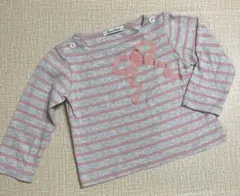 美品　ファミリア　ロンT 長袖　トップス　100サイズ ボーダー　リボン