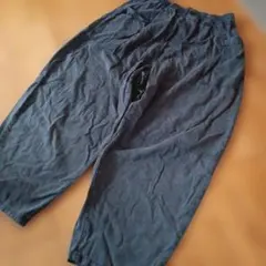 しまむら　コットン　ダボパンツ　ブラック