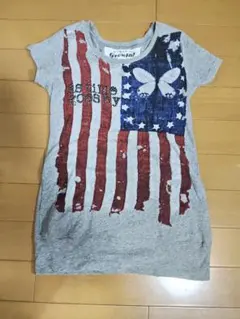 LALACUB 半袖 Tシャツ グレー 星条旗柄のサムネイル