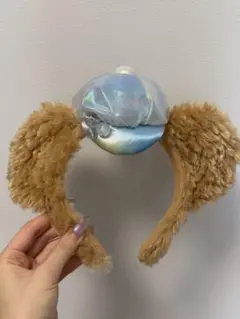 ディズニー 耳付きカチューシャ ダッフィー 帽子付き ディズニーシー もこもこ