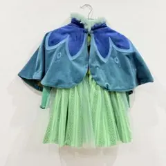 アナと雪の女王　２点セット　緑色ドレス ケープ　ハローウィン　結婚式　パーティ