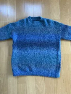 ブルー グラデーション ニット セーター