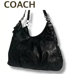 【極美品】COACH 本革ホーボー 黒 2WAY 希少デザイン