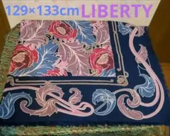 LIBERTY リバティー ウール100％・大判 ストール パープル系 ・タグ付