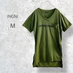 【INGNI】　Vネック　Tシャツワンピース　スリット　ロールアップ　Y2Kのサムネイル