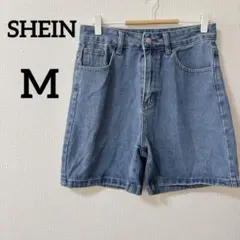 SHEIN 【M】デニムブルー ハイウエストショートパンツ ショートパンツ