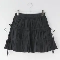 【新品】ナイロンプリーツミニスカート　黒