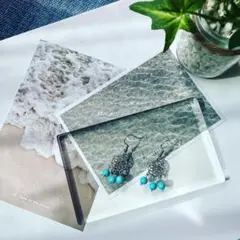 天然石ピアス ターコイズ 夏 涼しげ 海 水色 青 シルバー 可愛い