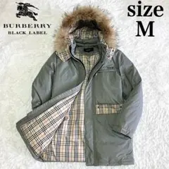 バーバリー ブラックレーベル ダウンジャケット ノバチェック ファー