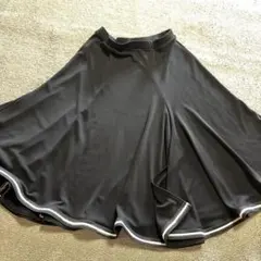 短時間お値下げ チャコット 社交ダンス スカート すそに重み サイズL 黒のサムネイル