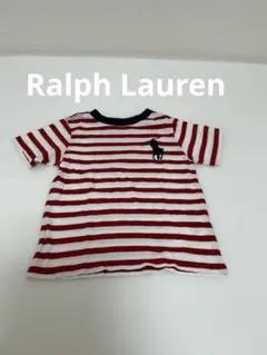 Polo Ralph Lauren 赤と白のストライプ Tシャツ 半袖