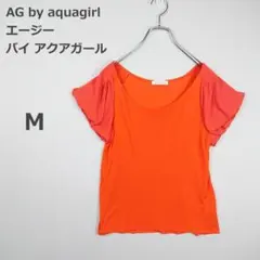 【エージーバイアクアガール】パフスリーブ カットソー カジュアル オレンジ Mのサムネイル