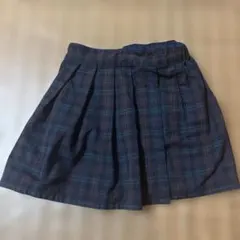 【キュロット】ネイビー系チェック プリーツスカート 120