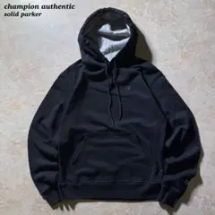 champion authenticソリッドパーカー古着ブラック短丈CBOY美品