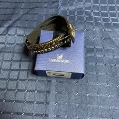 スワロフスキーSlakeネイビーレザー ブレスレット5201118 | Mercari