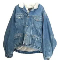 デニムボアジャケット ビッグサイズ 2XL 短丈 ビッグシルエット 古着