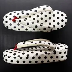 特価　高級草履　低反発　水玉　前坪赤