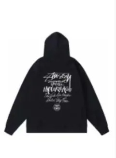 STUSSY ステューシー バックプリント パーカー ブラック