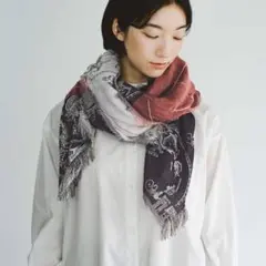 フェリシモ　el播州ジャガード織りコットン大判ストール