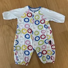 赤ちゃんの城　しましまぐるぐる　カバーオールロンパース50〜70センチ