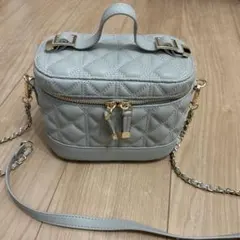 RANDA キルティング2WAY バニティバッグ　ライトグレー