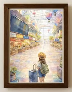【水彩画アート】旅立ちの天穹 2L版写真用紙