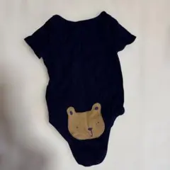 GAP クマ刺繍 ネイビーロンパース