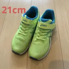asics レーザービーム 21.0cm 蛍光イエロー/青