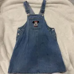 ミニーマウス刺繍デニムジャンバースカート
