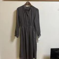 【新品未使用】ViS グレー シャツワンピース 長袖